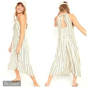 Old Navy Striped Tiered Midi Sundress